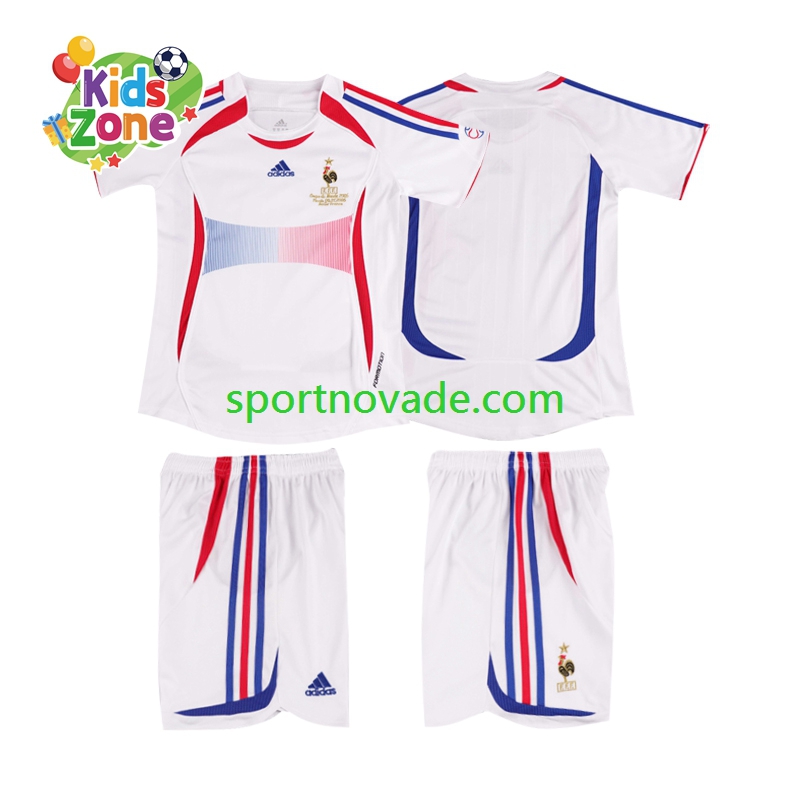 Frankreich Retro Auswärts Trikot Kinder Kurzarm 2006