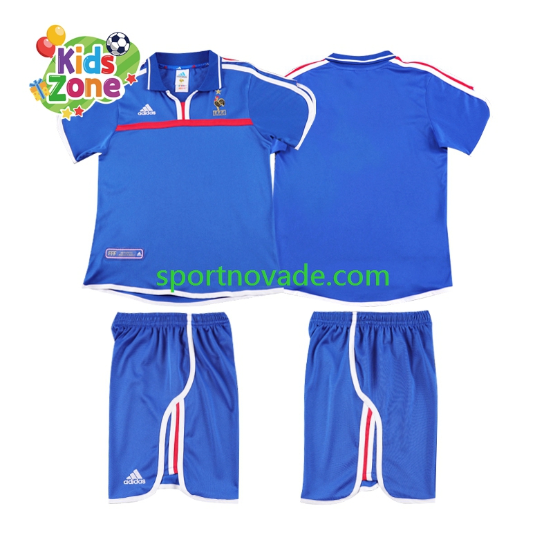 Frankreich Retro Heim Trikot Kinder Kurzarm 2000
