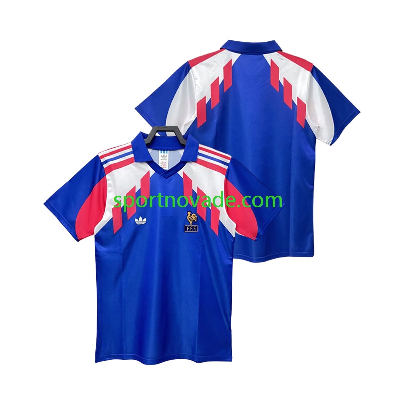 Frankreich Retro Heim Trikot Herren Kurzarm 1990