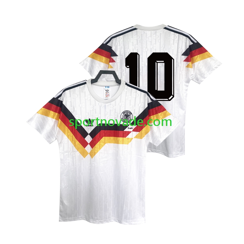 Deutschland 10 Retro Heim Trikot Herren Kurzarm 1990