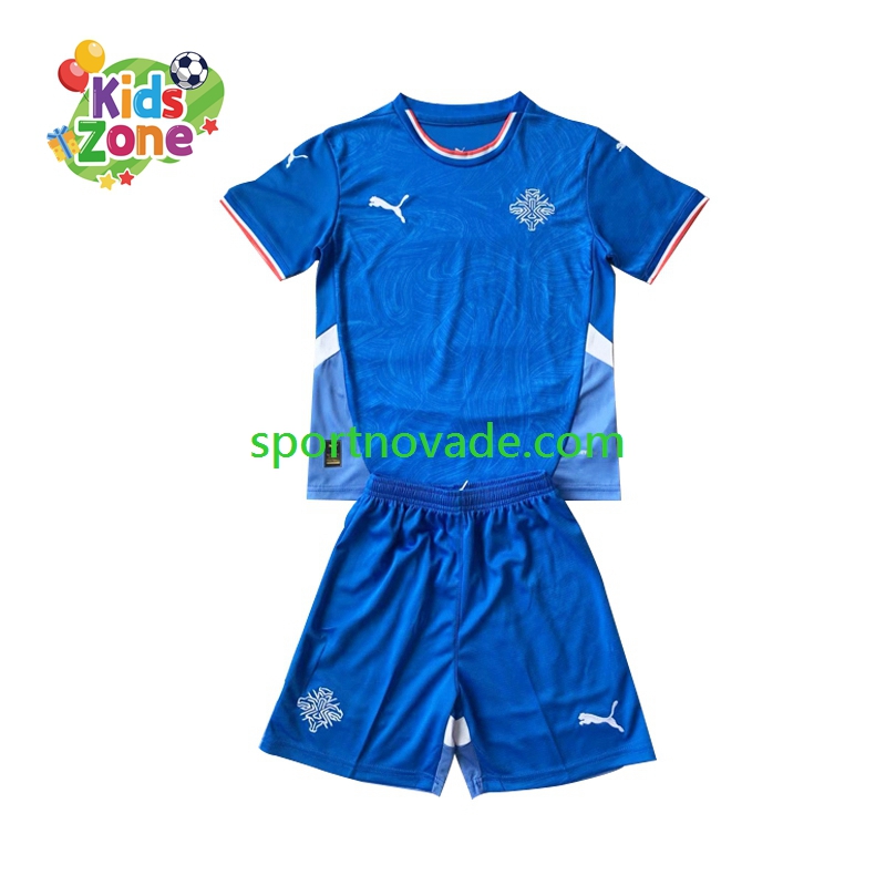 Island Heim Trikot Kinder Kurzarm 2024