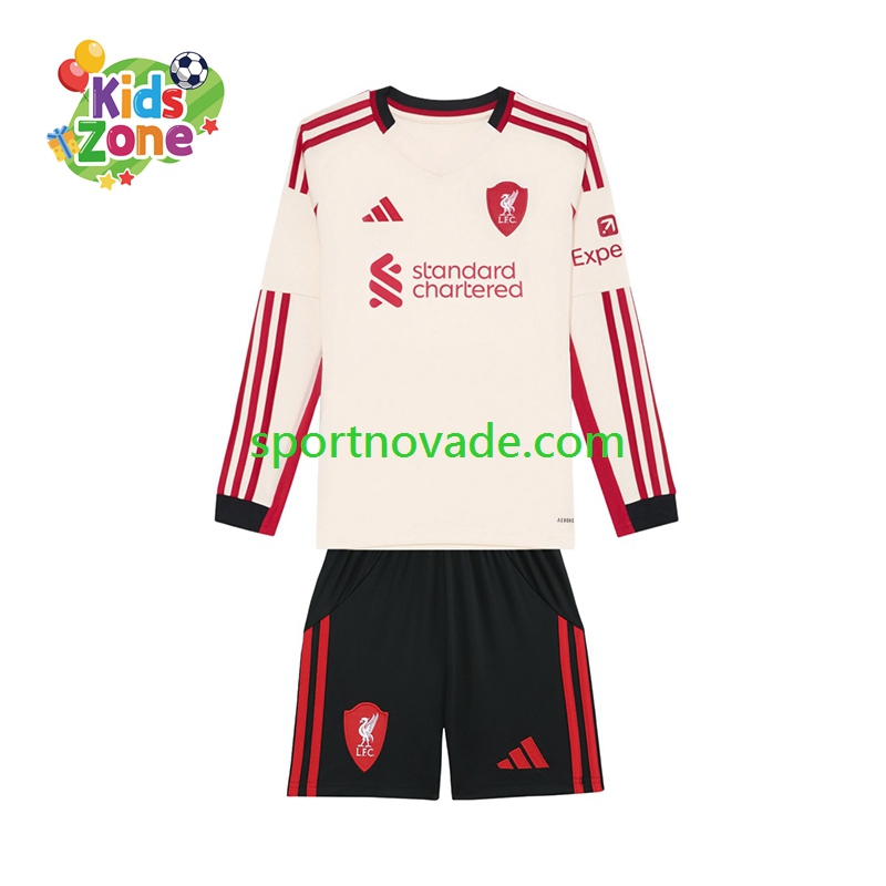 Liverpool Auswärts Trikot Kinder Langarm 2025-2026