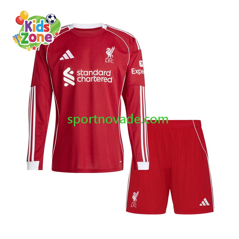 Liverpool Heim Trikot Kinder Langarm 2025-2026