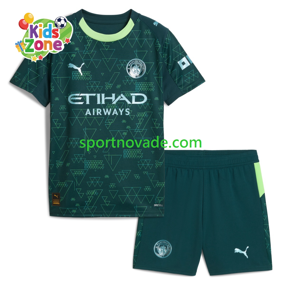 Manchester City Viertes Trikot Kinder Kurzarm 2025-2026