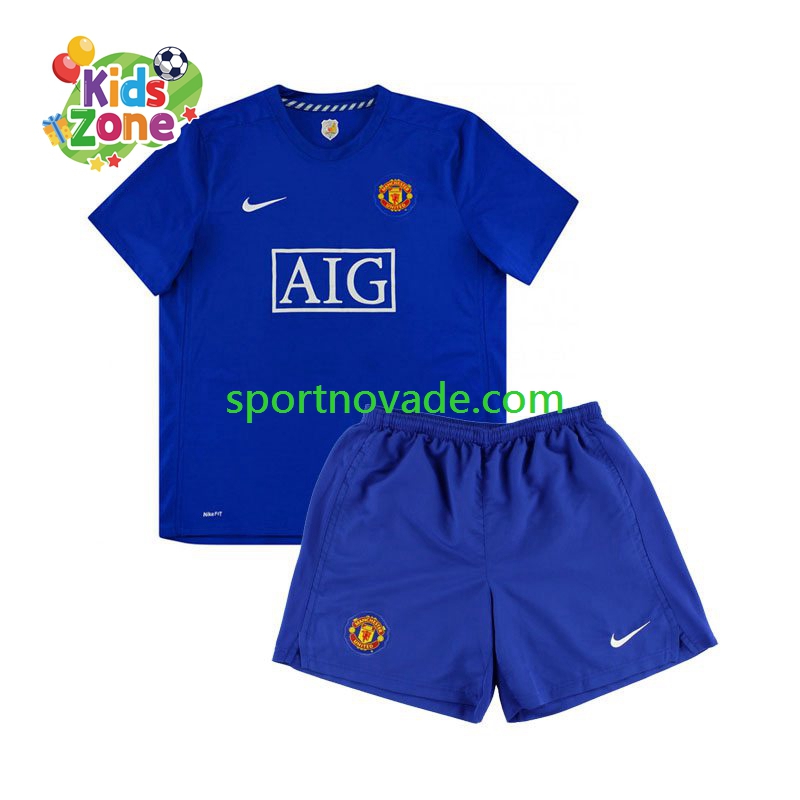 Manchester United Retro Auswärts Trikot Kinder Kurzarm 2008
