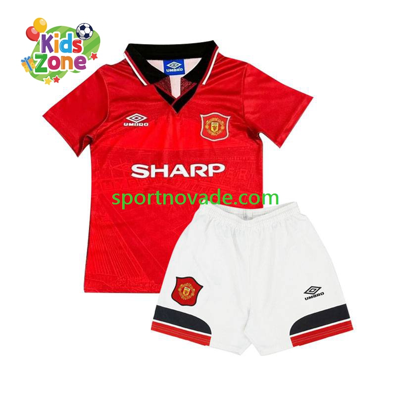 Manchester United Retro Heim Trikot Kinder Kurzarm 1994