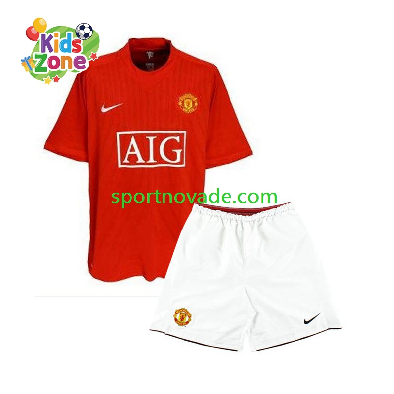 Manchester United Retro Heim Trikot Kinder Kurzarm 2007
