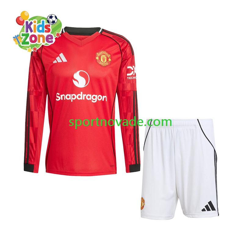 Manchester United Heim Trikot Kinder Langarm 2025-2026