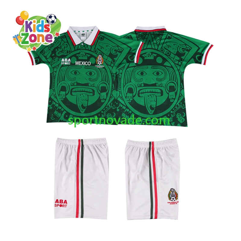 Mexiko Retro Heim Trikot Kinder Kurzarm 1998