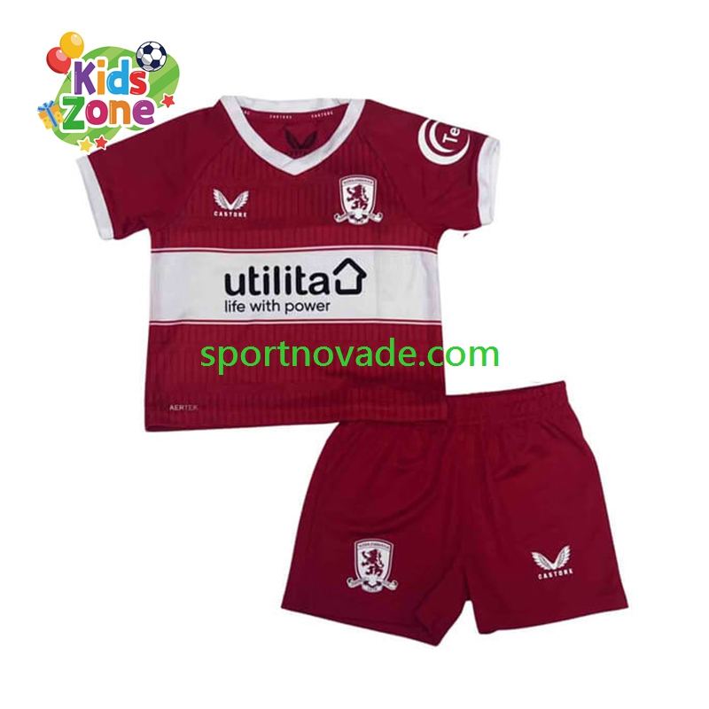 Middlesbrough Heim Trikot Kinder Kurzarm 2025-2026