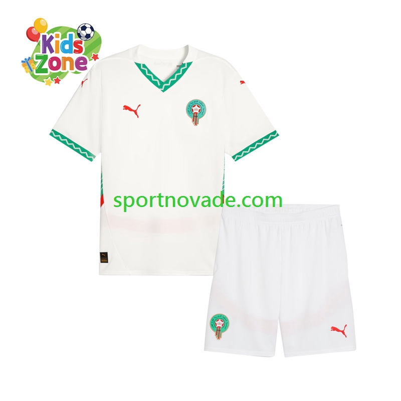 Marokko Auswärts Trikot Kinder Kurzarm 2024