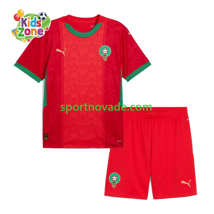 Marokko Heim Trikot Kinder Kurzarm 2024