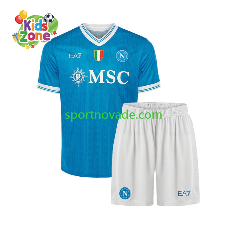 SSC Neapel Heim Trikot Kinder Kurzarm 2025-2026
