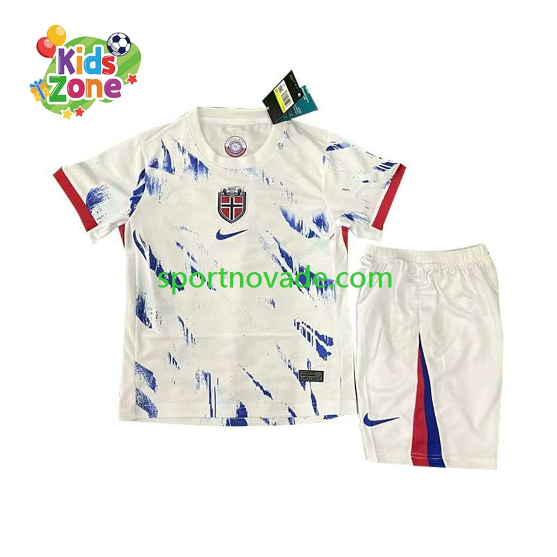 Norwegen Auswärts Trikot Kinder Kurzarm 2024