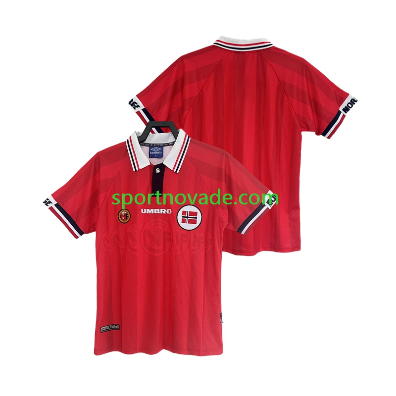 Norwegen Retro Heim Trikot Herren Kurzarm 1998