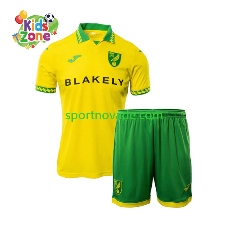 Norwich City Heim Trikot Kinder Kurzarm 2025-2026