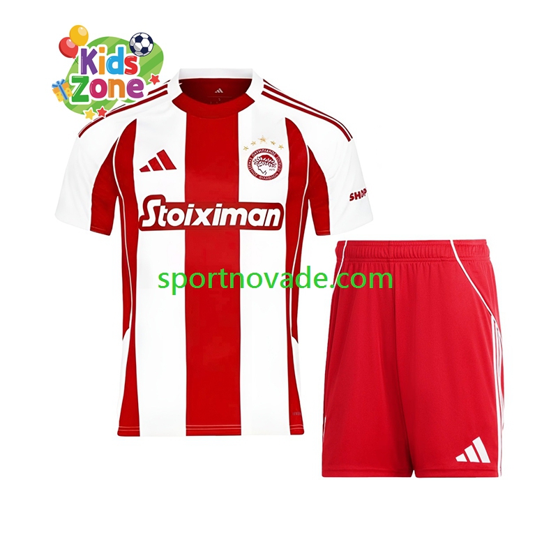 Olympiacos Heim Trikot Kinder Kurzarm 2025-2026