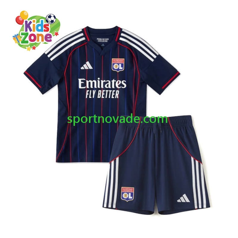 Olympique Lyon Auswärts Trikot Kinder Kurzarm 2025-2026