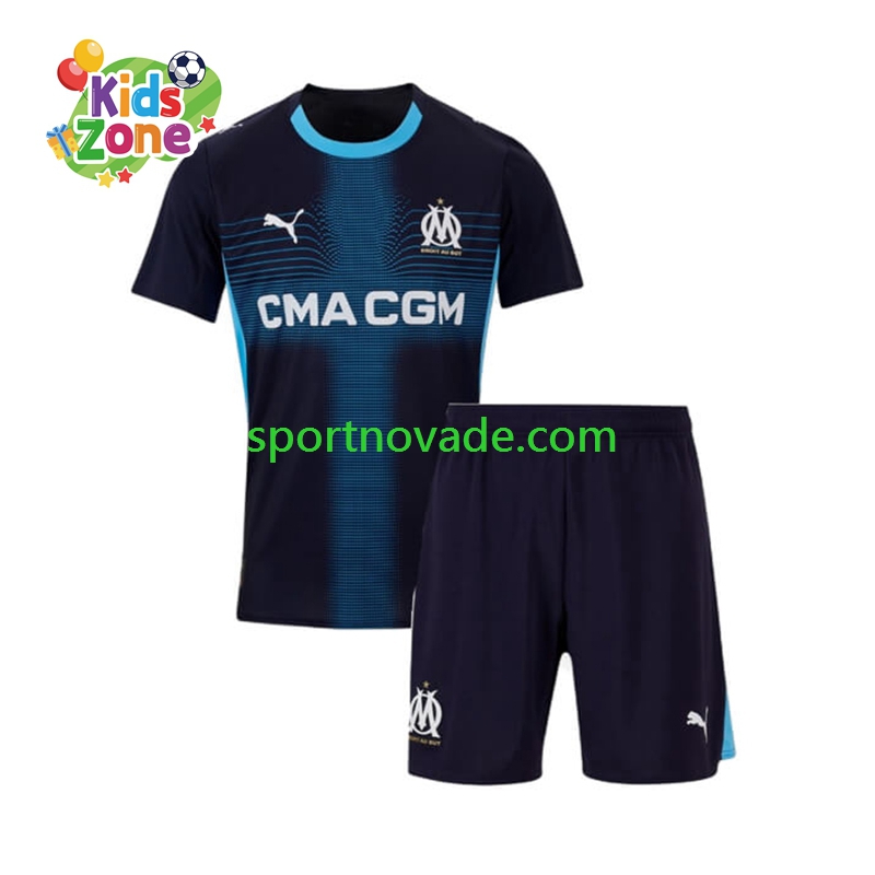 Olympique Marseille Auswärts Trikot Kinder Kurzarm 2025-2026