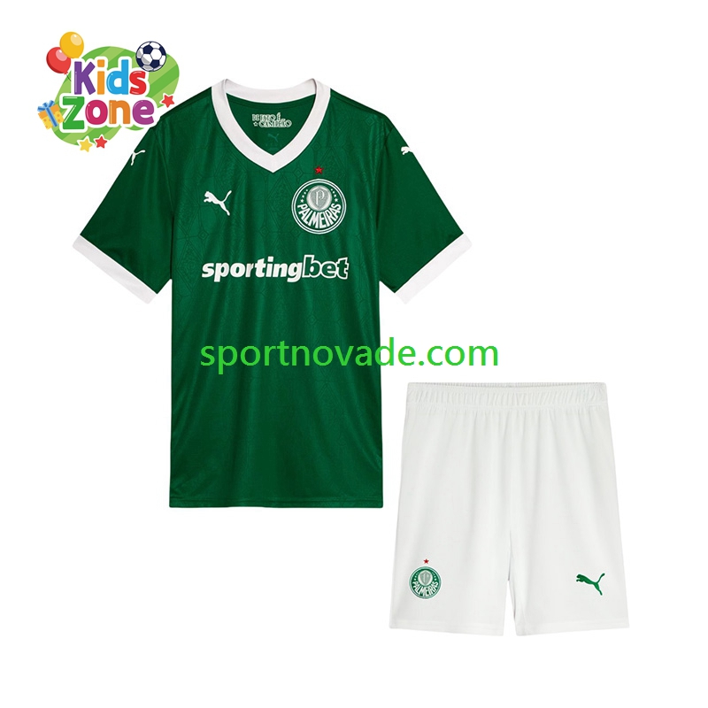 Palmeiras Heim Trikot Kinder Kurzarm 2025-2026