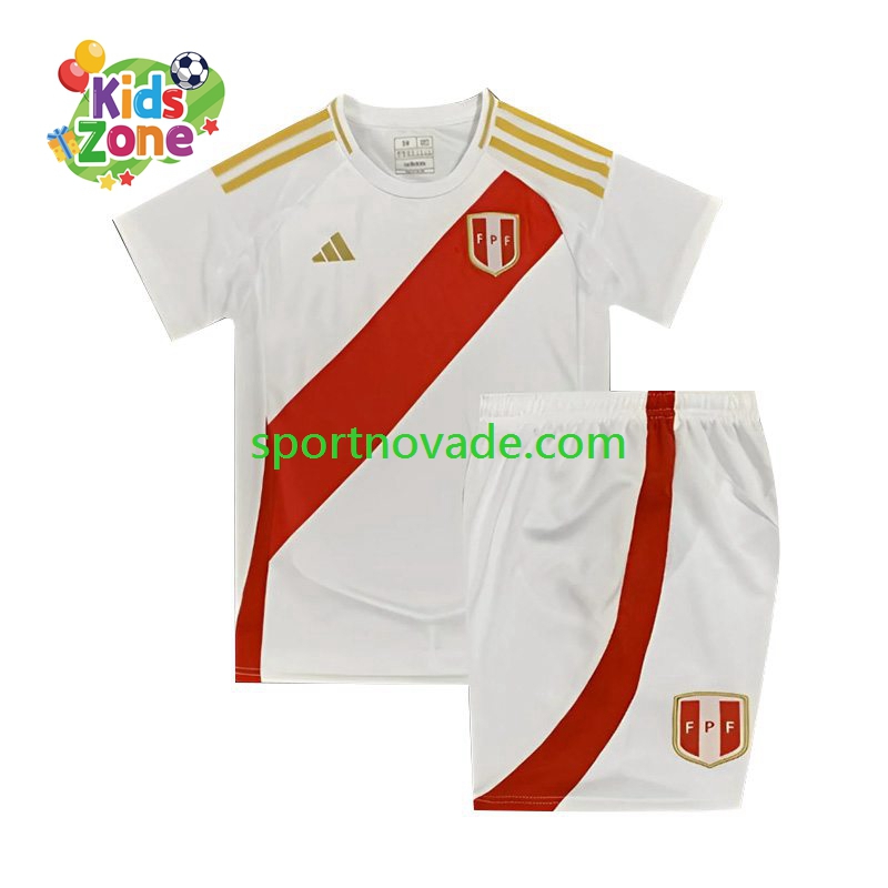 Peru Copa America Heim Trikot Kinder Kurzarm 2024