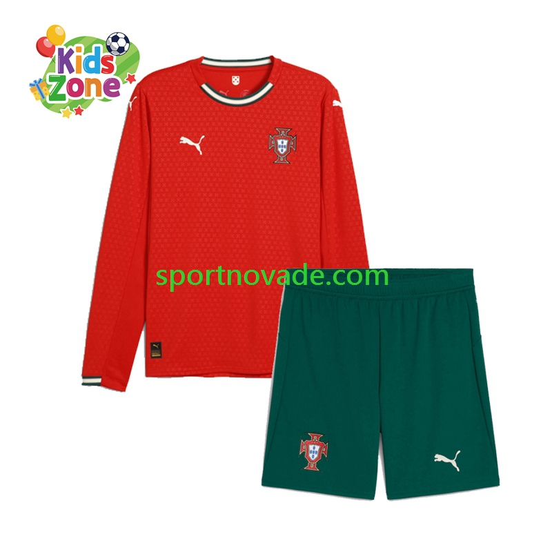 Portugal Heim Trikot Kinder Langarm 2025