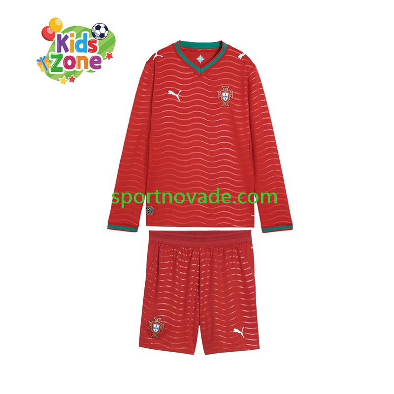 Portugal Heim Trikot Kinder Langarm World Cup 2026