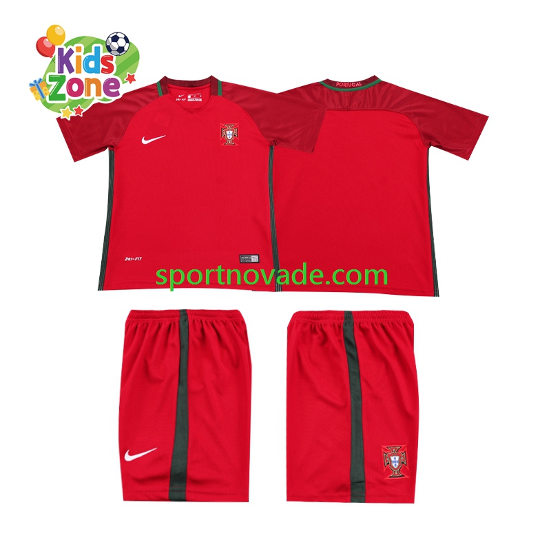Portugal Retro Heim Trikot Kinder Kurzarm 2016
