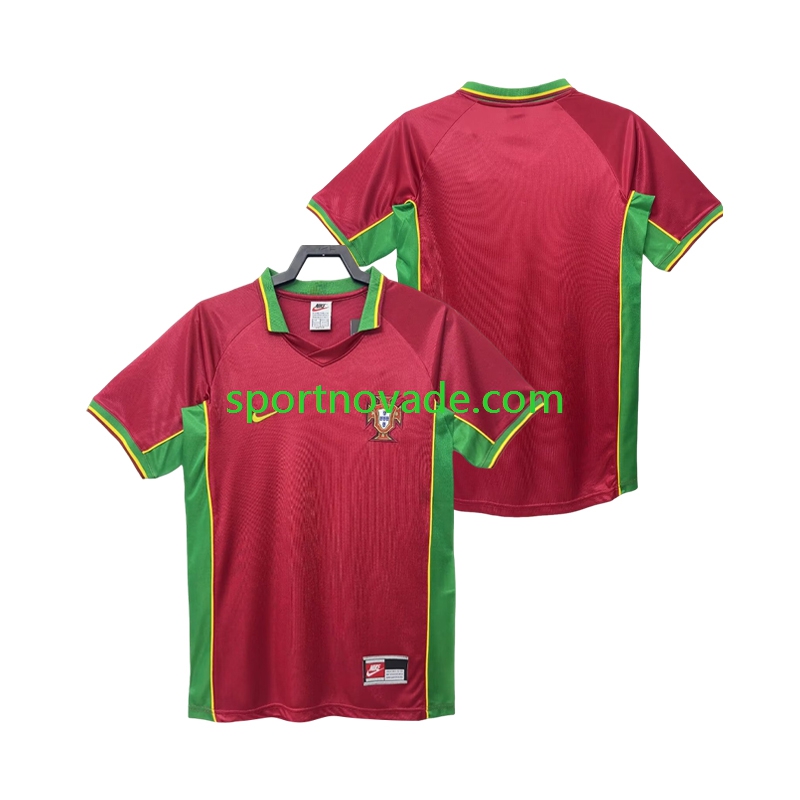 Portugal Retro Heim Trikot Herren Kurzarm 1998