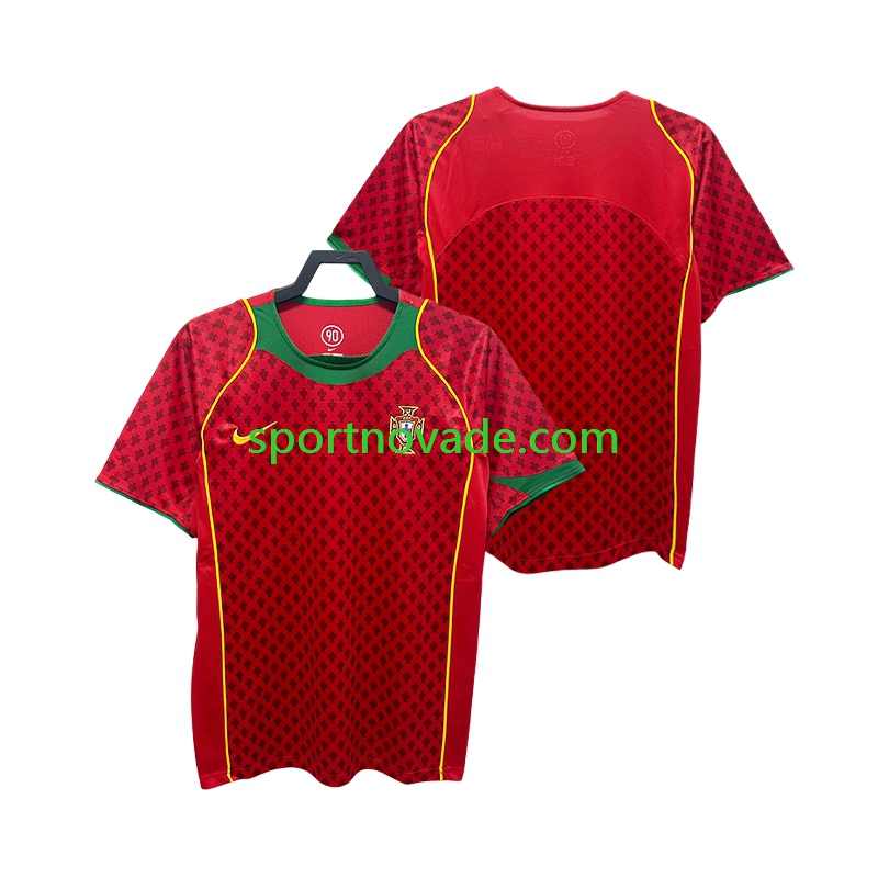 Portugal Retro Heim Trikot Herren Kurzarm 2004