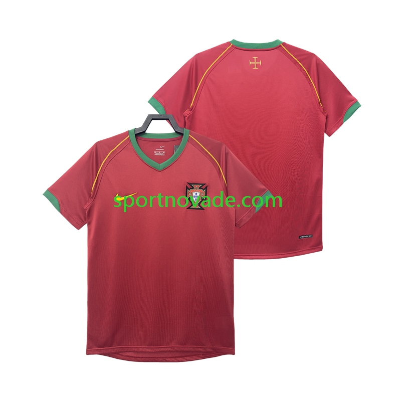 Portugal Retro Heim Trikot Herren Kurzarm 2006