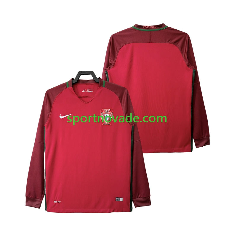 Portugal Retro Heim Trikot Herren Langarm 2016