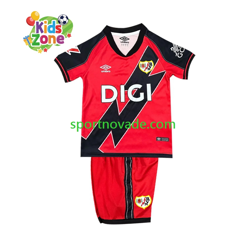 Rayo Vallecano Auswärts Trikot Kinder Kurzarm 2025-2026