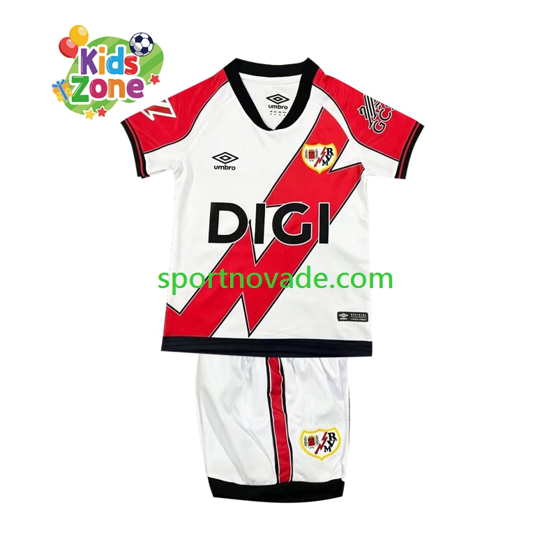 Rayo Vallecano Heim Trikot Kinder Kurzarm 2025-2026