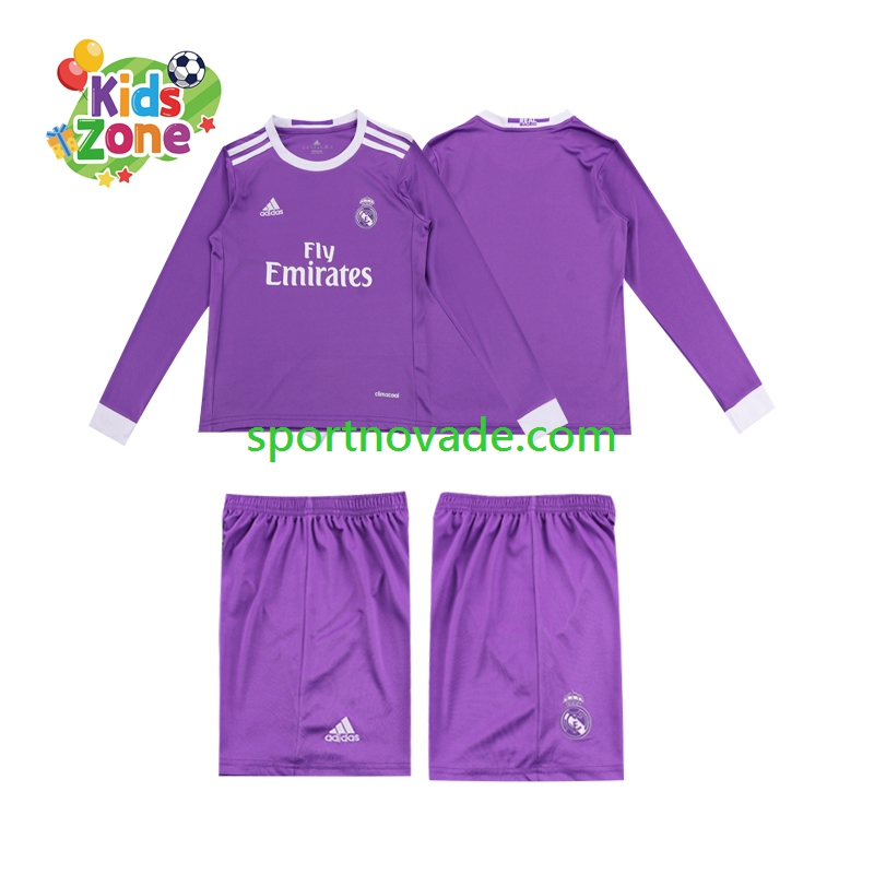 Real Madrid Retro Auswärts Trikot Kinder Langarm 2016