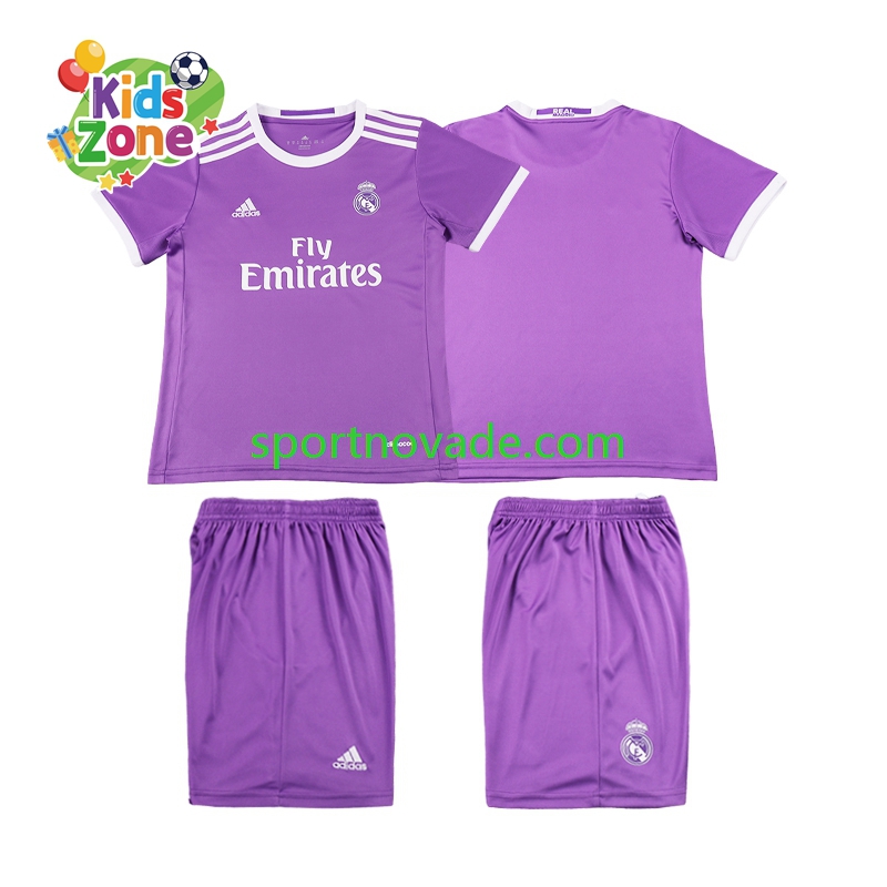 Real Madrid Retro Auswärts Trikot Kinder Kurzarm 2016