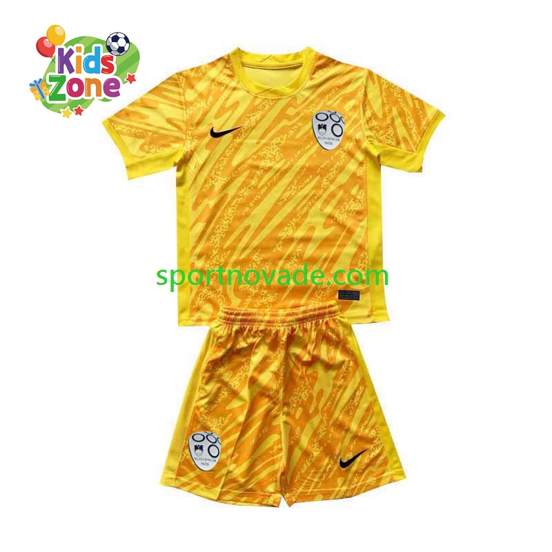 Slowenien Torwart Heim Trikot Kinder Kurzarm Euro 2024
