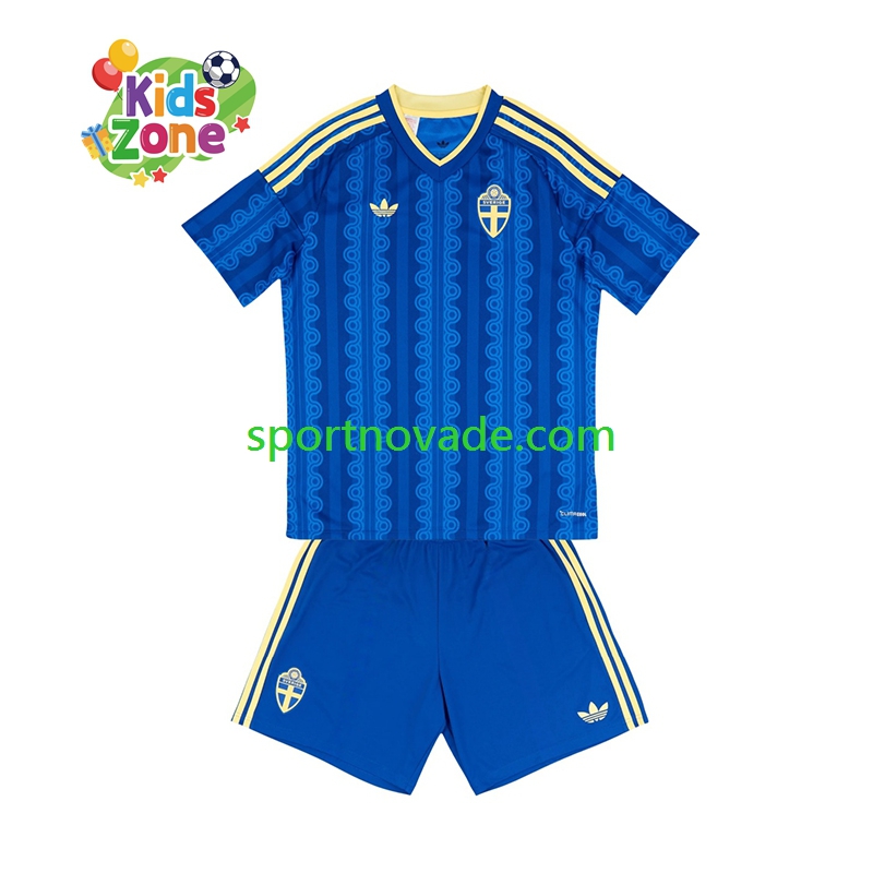 Schweden Auswärts Trikot Kinder Kurzarm World Cup 2026