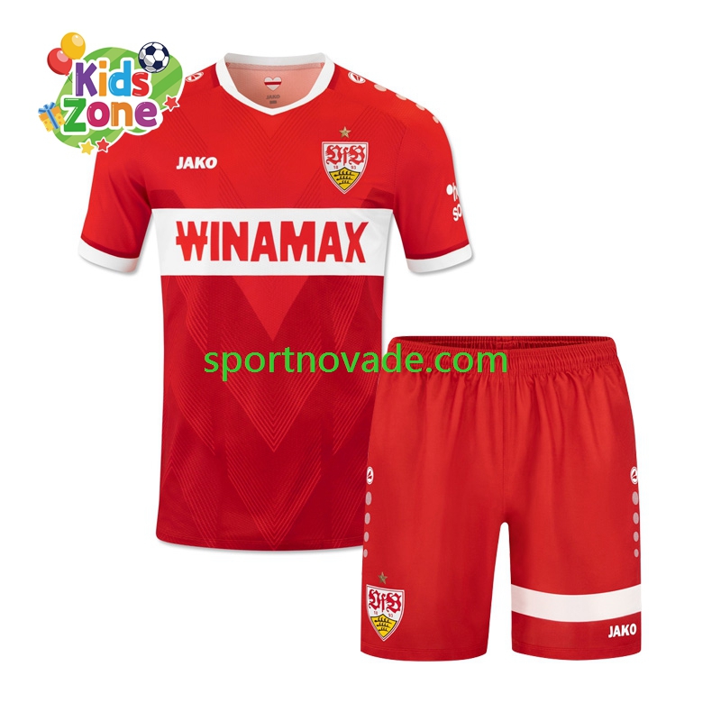 VfB Stuttgart Auswärts Trikot Kinder Kurzarm 2024-2025
